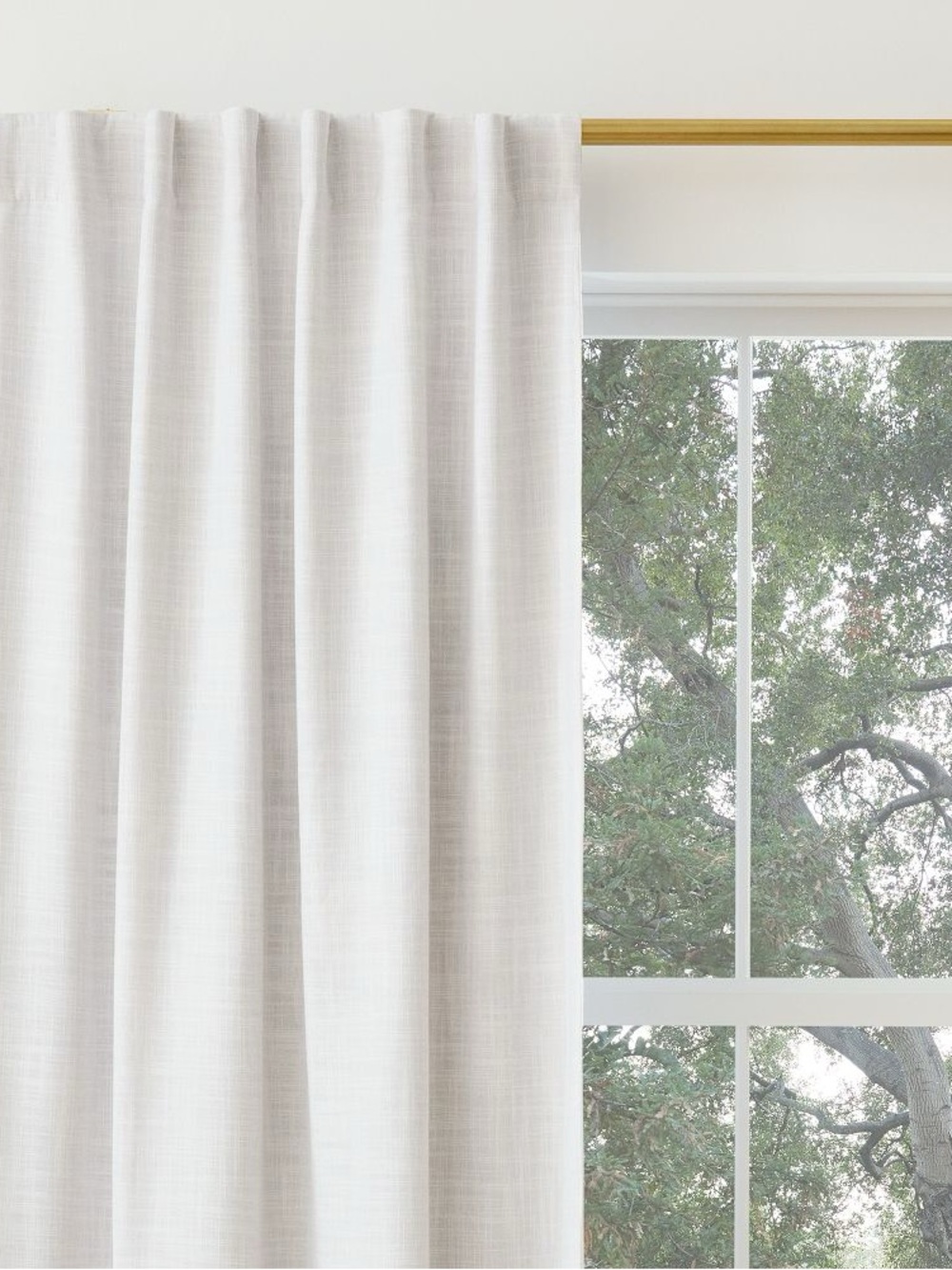 West Elm Kids Crossweave Textured Curtain Panels Stone White 48x84 in. (2-Pack)